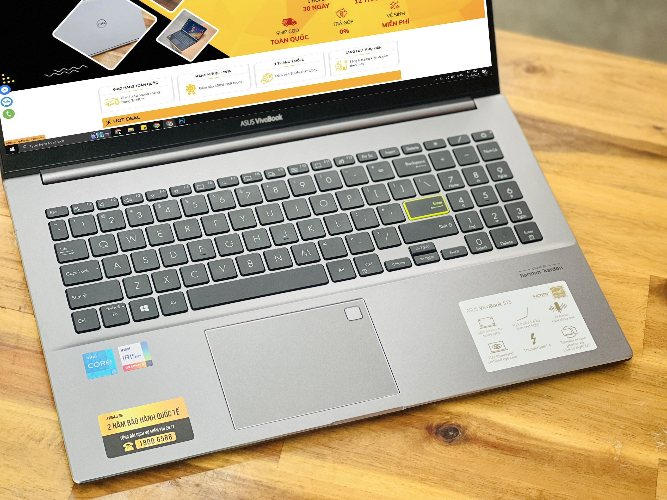 ASUS VIVOBOOK S533EA I5 1135G7/ RAM 8GB/ SSD 512GB/ FULL HD TRÀN VIỀN/ IRIS XE/ VỎ NHÔM/ GIÁ RẺ2