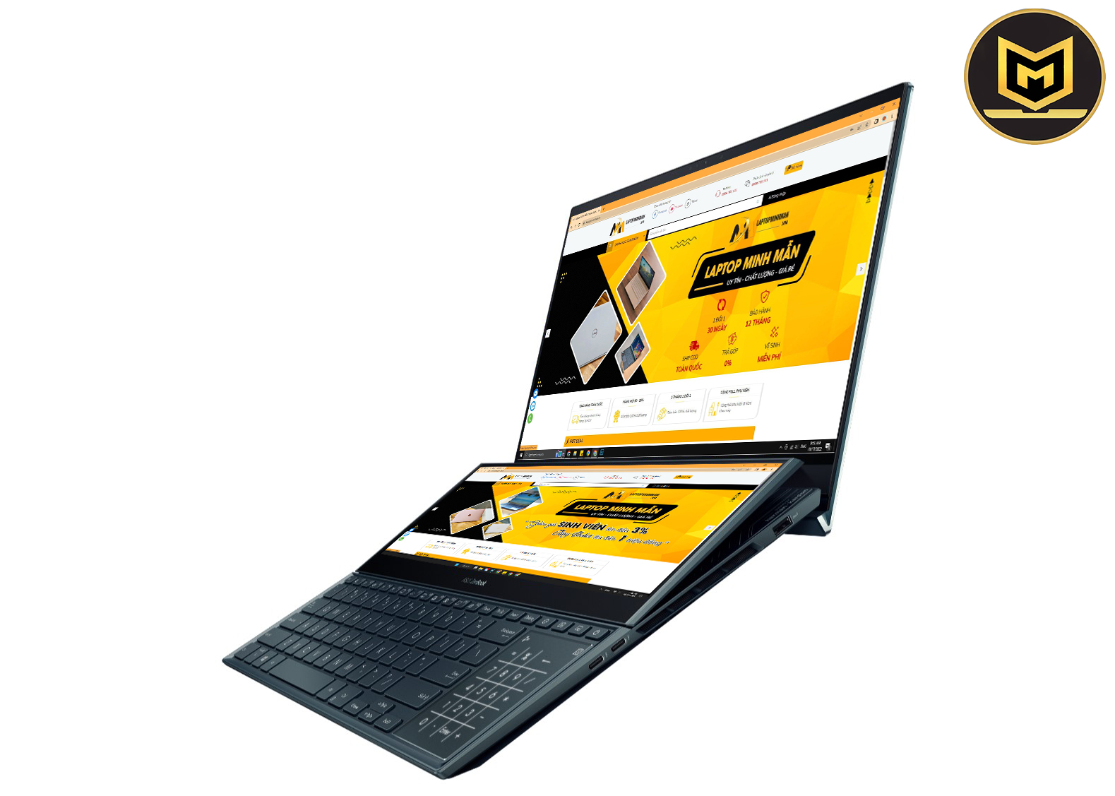 ASUS ZENBOOK PRO DUO 15 OLED i9 12900H/ RAM 32GB/ SSD 1TB/ 15INCH FHD OLED/ RTX 3060 6GB/ ĐỒ HỌA 2 MÀN HÌNH CAO CẤP/ GIÁ RẺ1