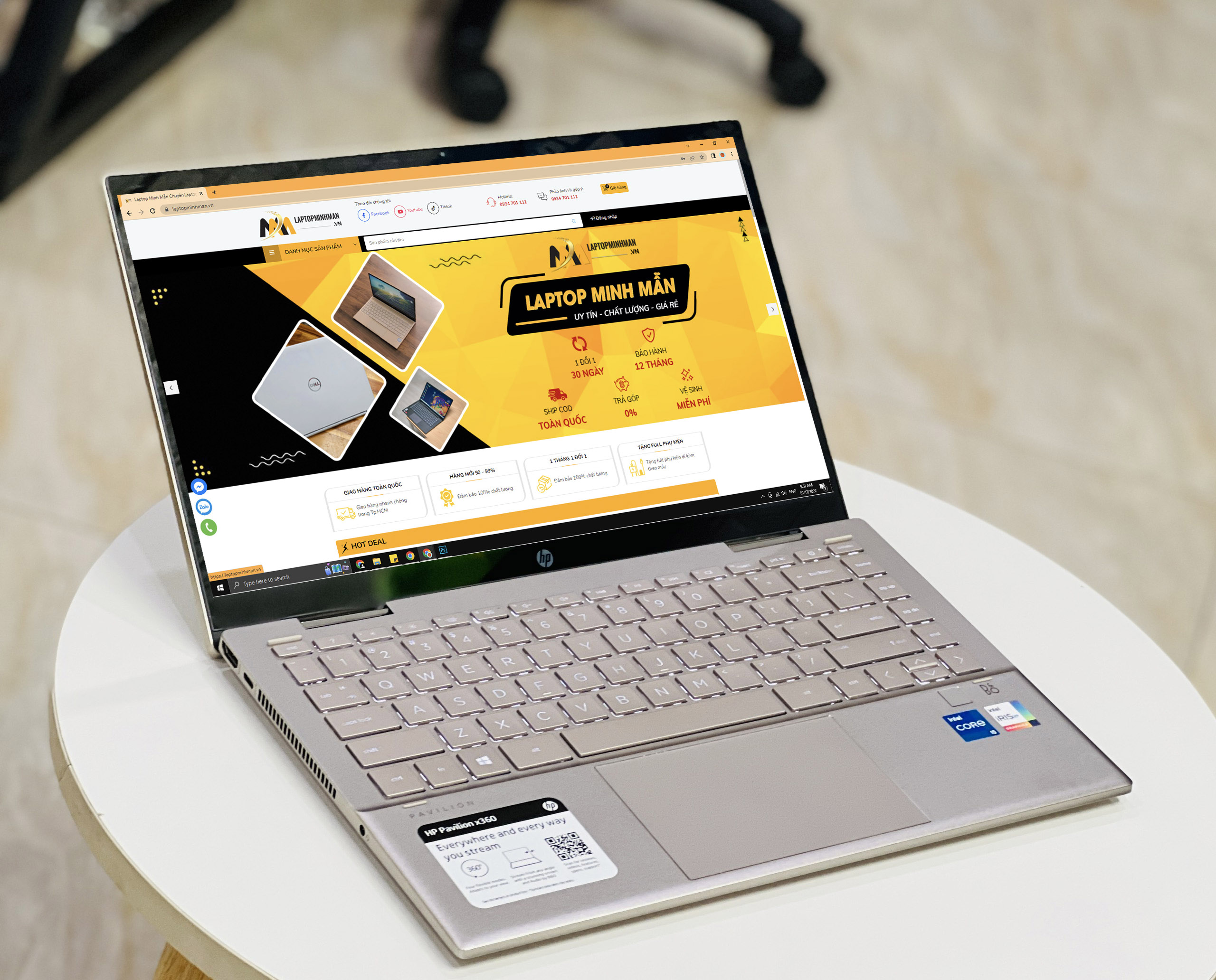 Laptop Hp Pavilion X360 2021 14-dy0033dx I5 1135G7/ Ram 8GB/ SSD 512GB/ Màu Vàng Gold/ 14in Cảm Ứng/ Vga Iris Xe/ Giá Rẻ1