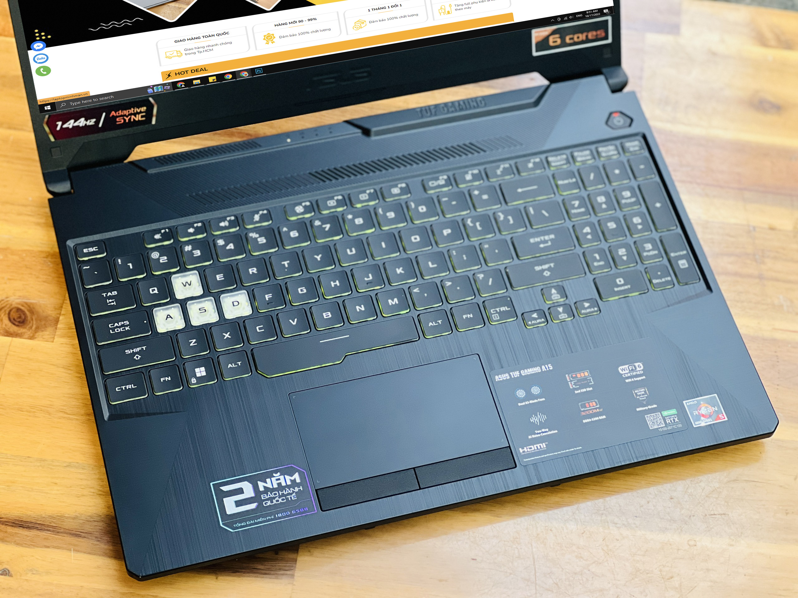 ASUS GAMING TUF A15 FA506ICB R5 4600H 2022/ RAM 8GB/ SSD 512GB/ RTX 3050 4GB/ 144Hz/ LED RGB/ CHUYÊN GAME ĐỒ HỌA/ GIÁ RẺ1