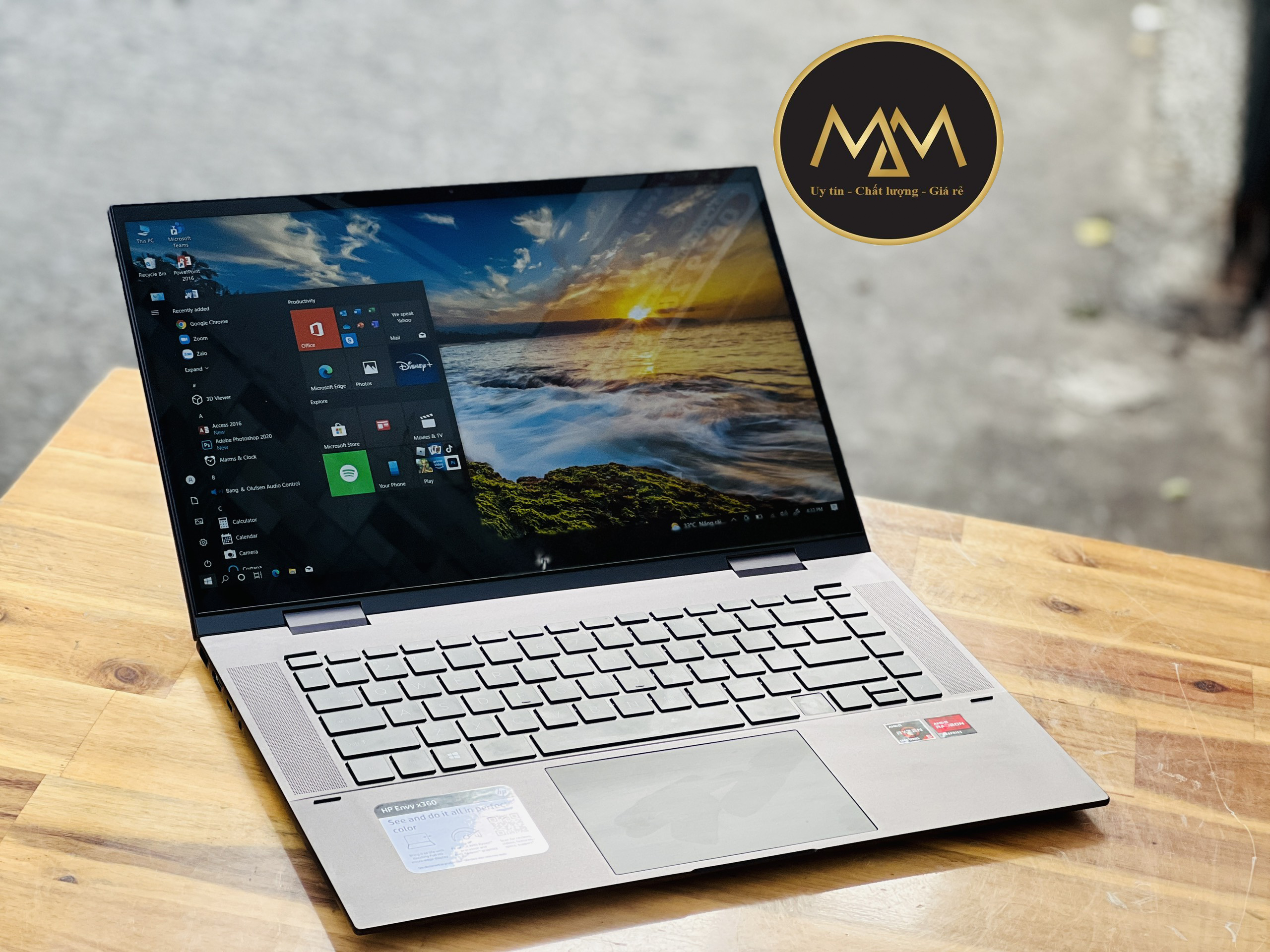 Laptop HP Envy X360 Convertible 15m Ryzen 5 5500 12 CPUS/ Ram 8G/ SSD256/ Vga AMD Radeon/ Xoay 360/ Tràn Viền/ Cảm ứng3