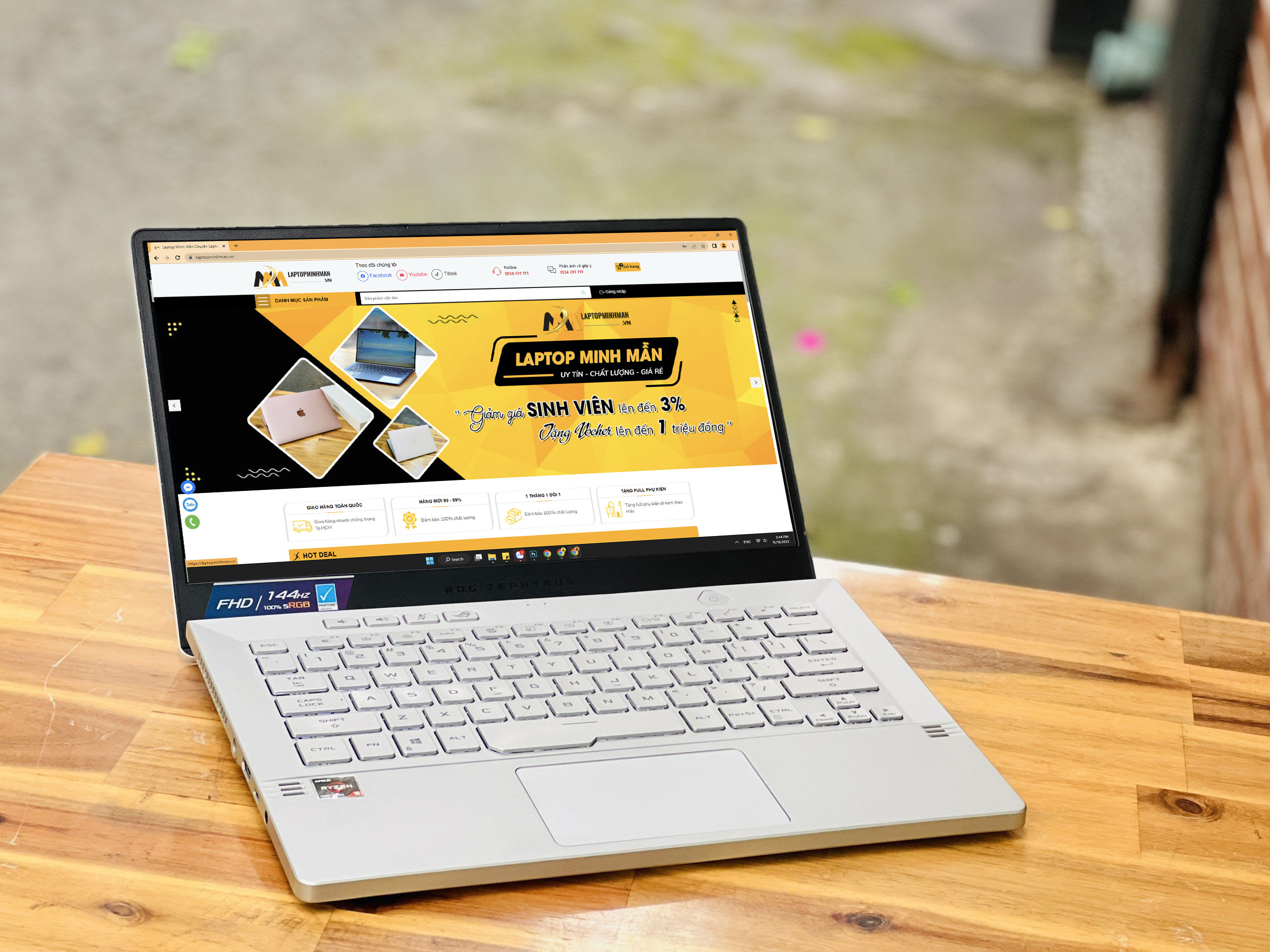 Asus Rog Zephyrus G14 GA401QM Ryzen 9 5900HS/ Ram 16GB/ SSD 1000G/ Card rời RTX 3060/ 144hz/ Chuyên Game/ Giá rẻ