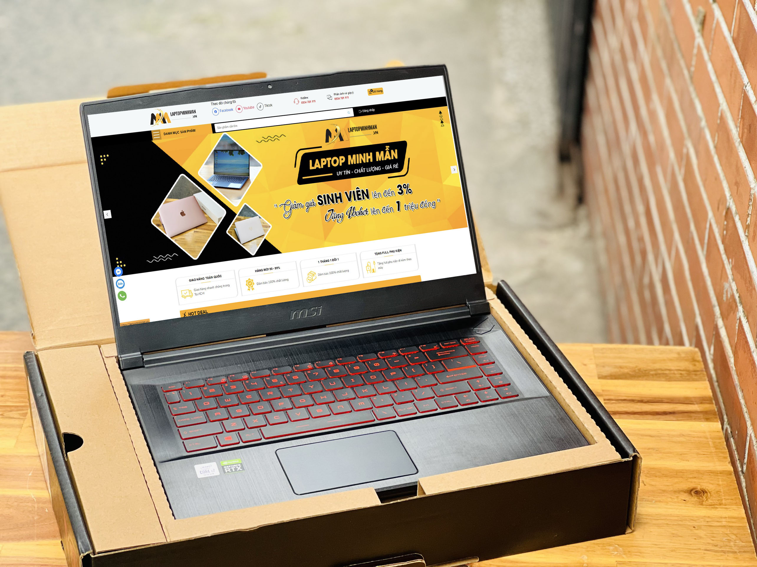 MSI GAMING GF65 THIN 10SER i7 10750H RTX2060 15INCH FHD 144Hz GIÁ RẺ