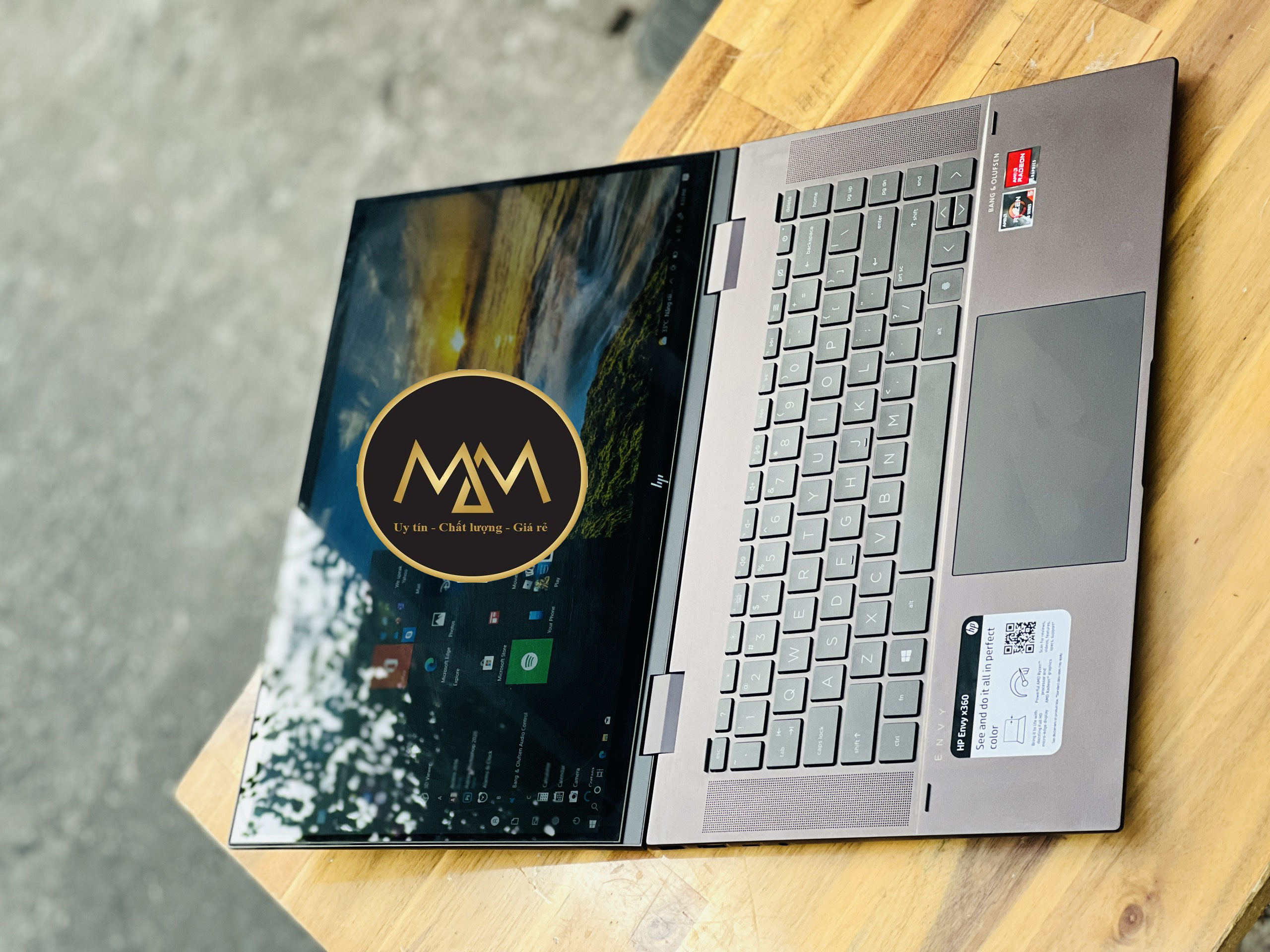 Laptop HP Envy X360 Convertible 15m Ryzen 5 5500 12 CPUS/ Ram 8G/ SSD256/ Vga AMD Radeon/ Xoay 360/ Tràn Viền/ Cảm ứng